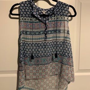 Blue silky tank top blouse from Forever 21